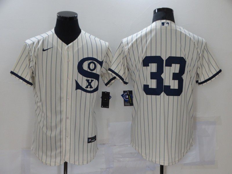 Men Chicago White Sox #33 No Name Cream stripe Dream version Elite Nike 2021 MLB Jersey